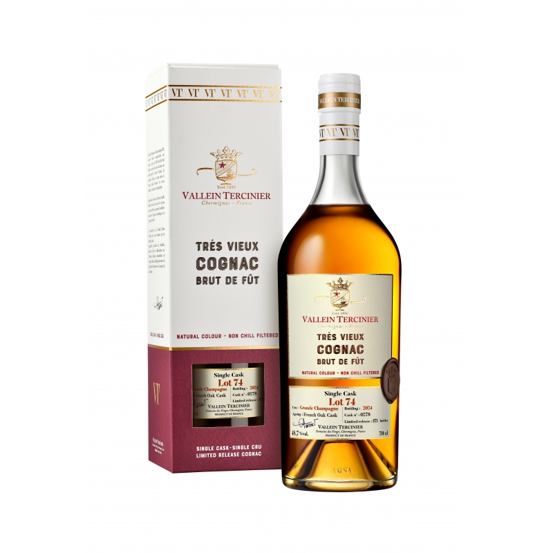 Cognac Lot 74 single cask Grande Champagne limited edition Vallein-Tercinier